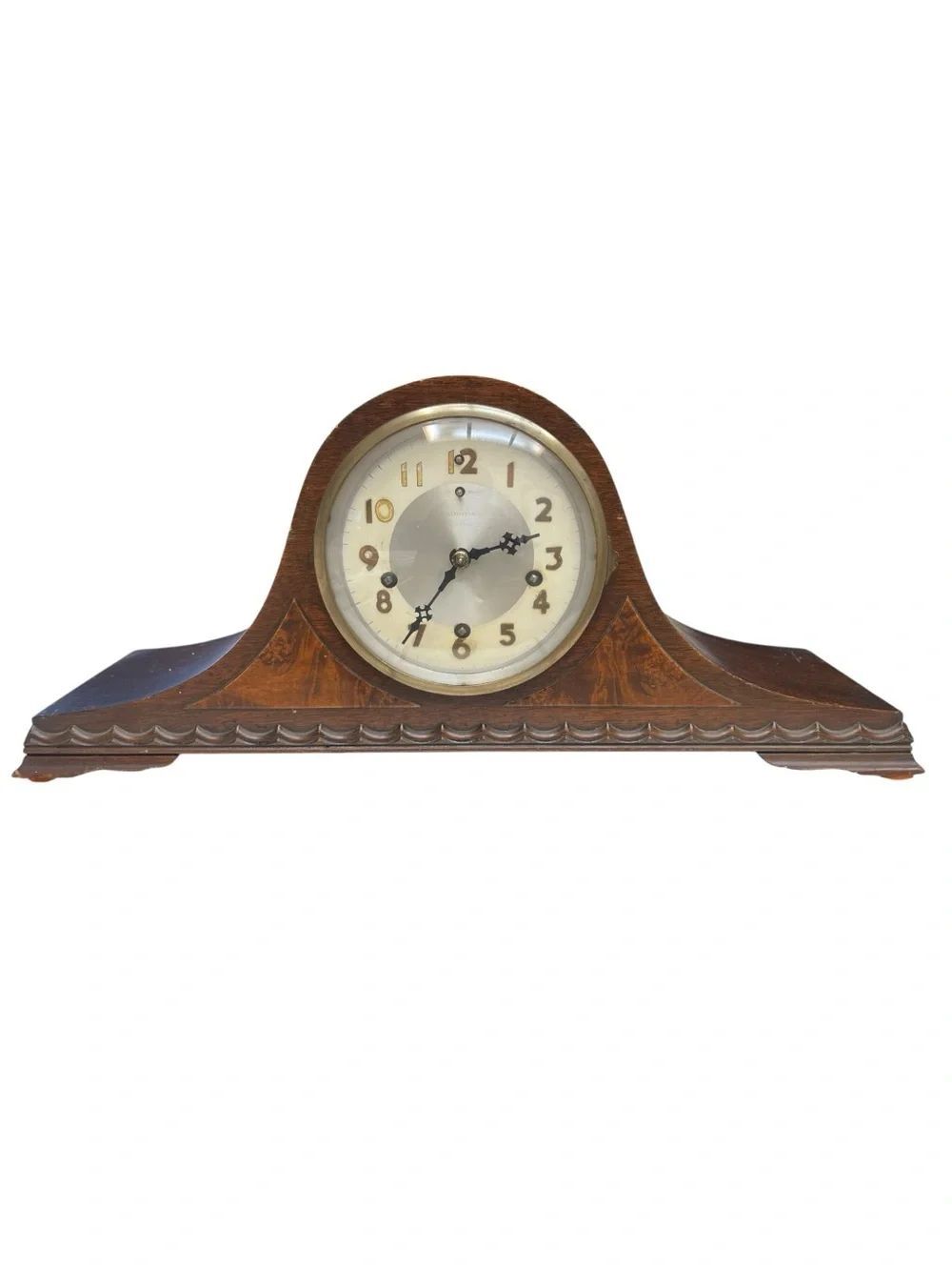 Vintage New Haven Westminster Chime Mantel Clock Wood Case Untested